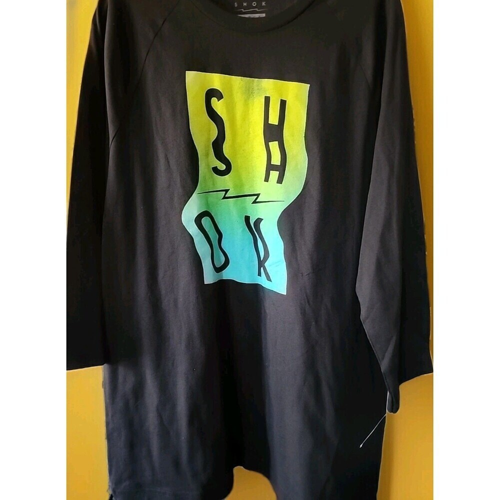 Vintage Shok T-shirt Large Rare Raglan Streetwear‎ Grunge NWT Limited B15 READ